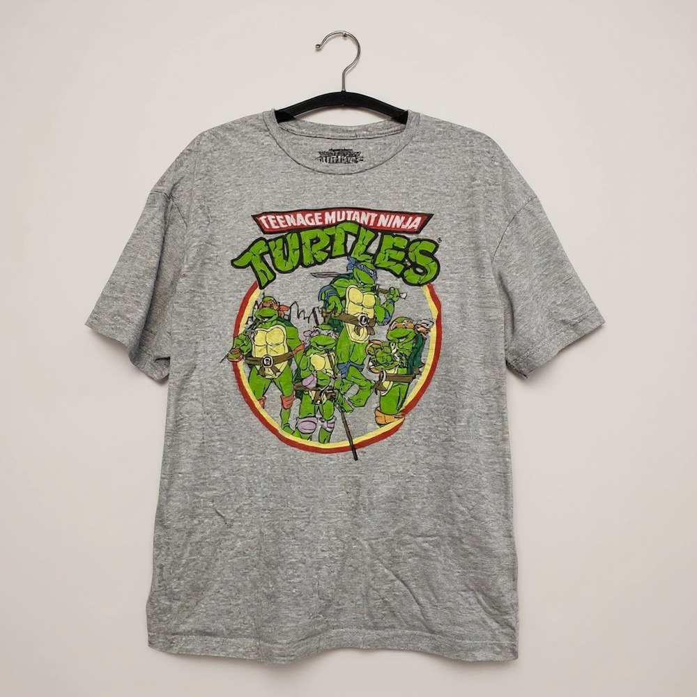 Teenage Mutant Ninja Turtles Graphic T-Shirt Gray XL 90% Cotton 10% Polyester